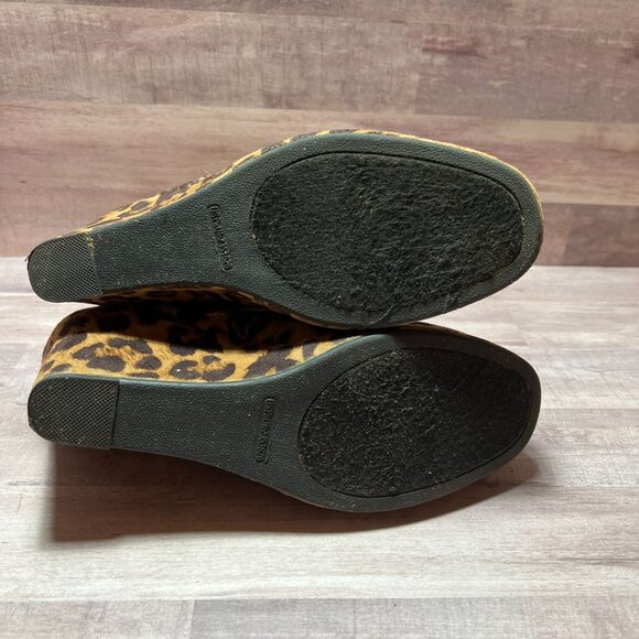 Leopard Print Wedge Ankle Boots 9M Fabric Upper Zip Closure RAMPAGE - Picture 9 of 9